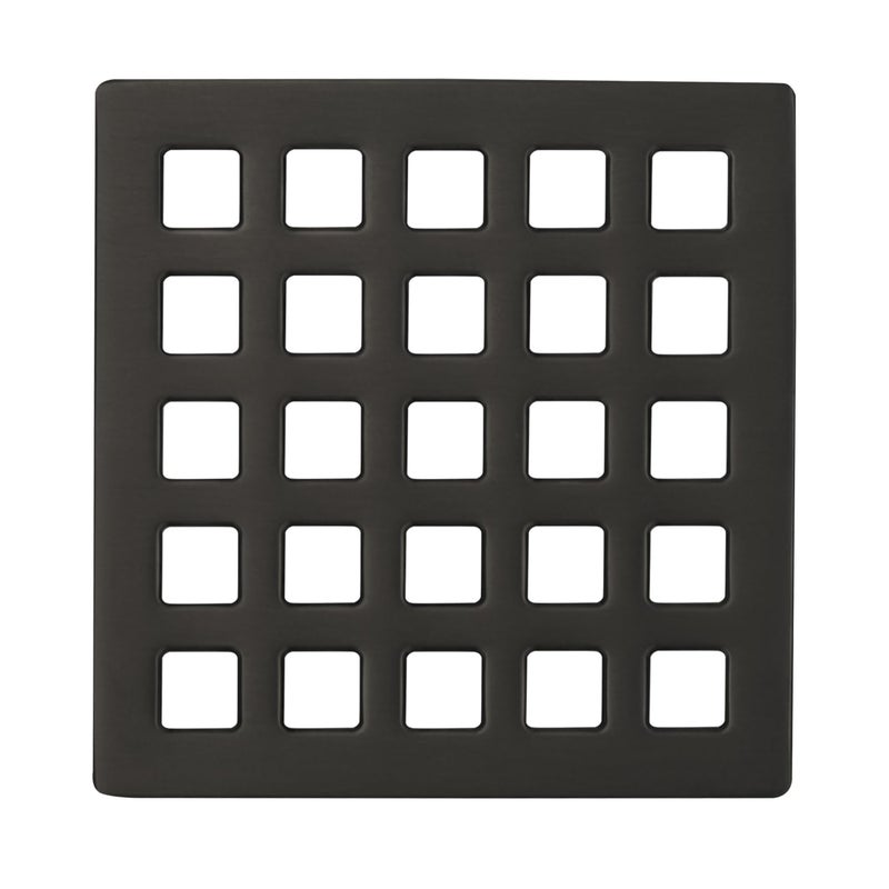Uni-Green 3-3/4 inch Square Shower Drain Grate - 3.75" Matte Black Shower Floor Drain Cover Replacement - SUS304 Stainless Steel Hair Catcher/Drain Strainer for Bathrooms, Showers - Image 1